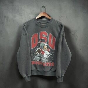 Hollister Blue 84 Ohio State OSU Buckeyes Mickey Mouse Sweatshirt Gray Mens S